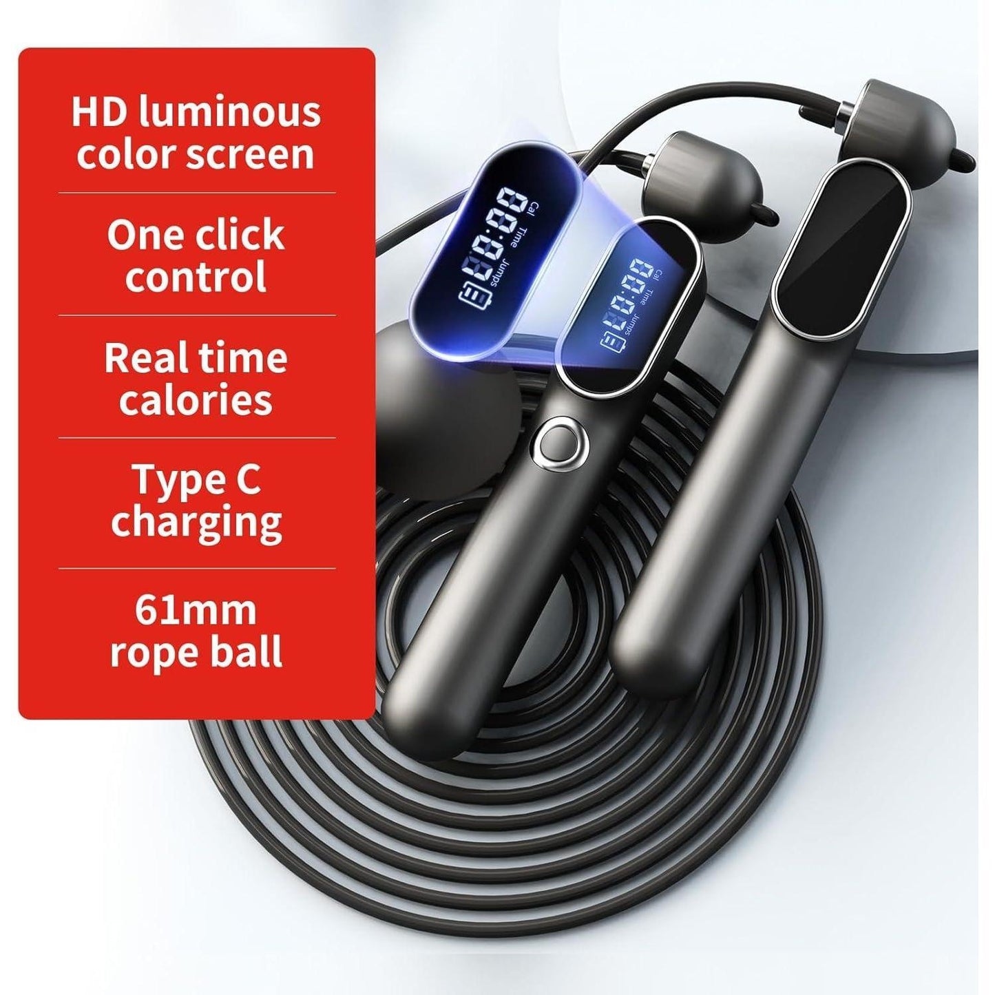 2 In 1 Adjustable Digital Intelligent Cordless Weighted Skipping Rope