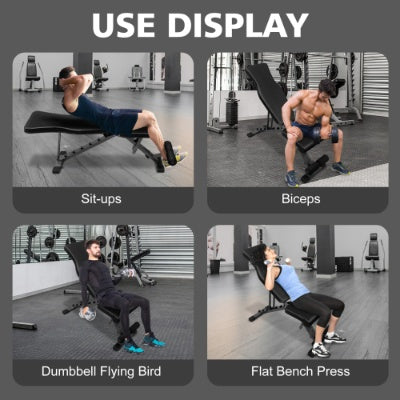 Weight Bench For Full Body Workout, Adjustable Strength Training Sit-up Chair, Multi-Purpose Foldable Incline Decline Bench