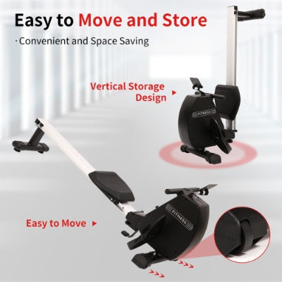 Rowing Machine 264 LBS Weight Capacity Foldable Rower For Home Use With Comfortable Seat Cushion