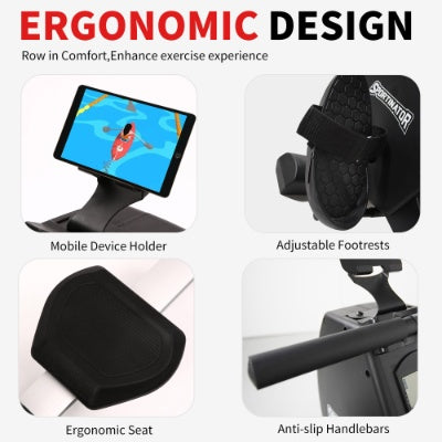 Rowing Machine 264 LBS Weight Capacity Foldable Rower For Home Use With Comfortable Seat Cushion